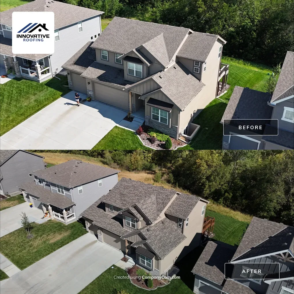 Completed roofing project by Innovative Roofing