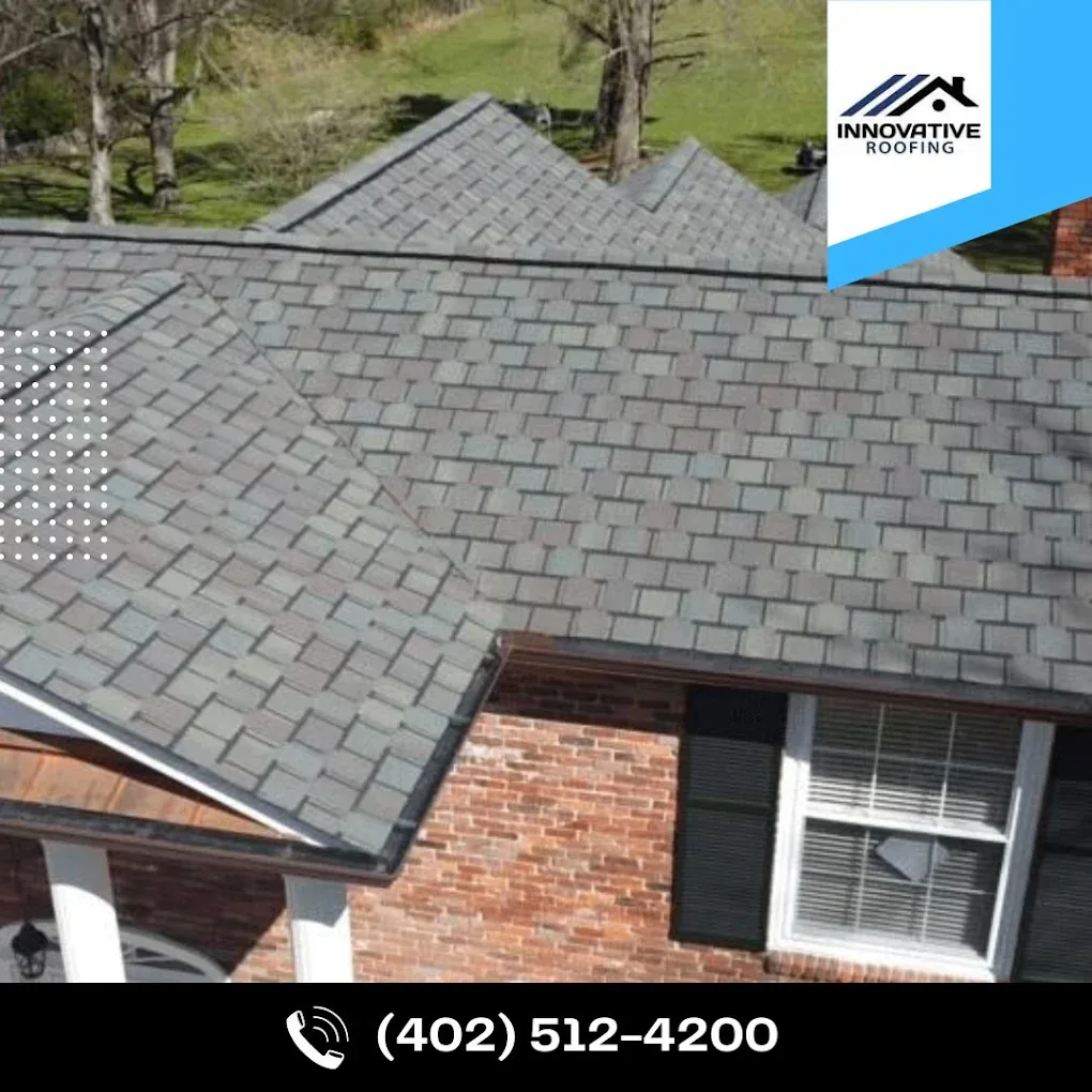 Freshly installed architectural shingle roof on a Midwest home by Innovative Roofing